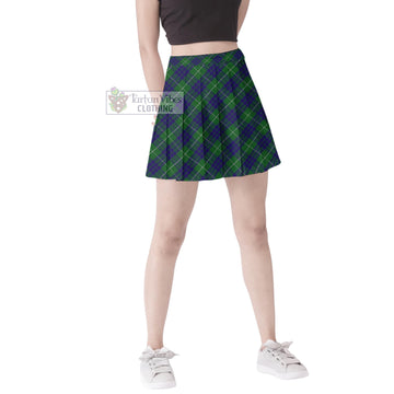 Hamilton Green Hunting Tartan Women's Plated Mini Skirt