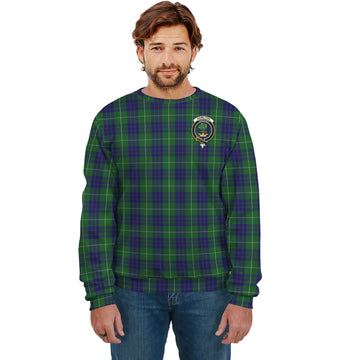 Hamilton Green Hunting Tartan Sweatshirt with Family Crest