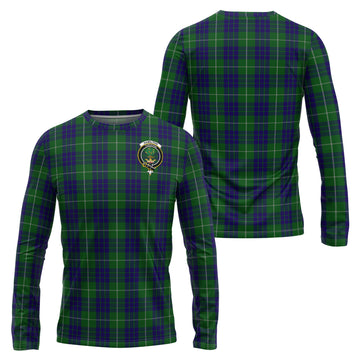 Hamilton Green Hunting Tartan Long Sleeve T-Shirt with Family Crest