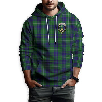 Hamilton Green Hunting Tartan Hoodie with Family Crest