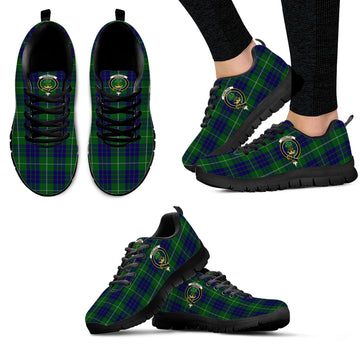 Hamilton Green Hunting Tartan Sneakers with Family Crest