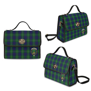 hamilton-green-hunting-tartan-leather-strap-waterproof-canvas-bag-with-family-crest