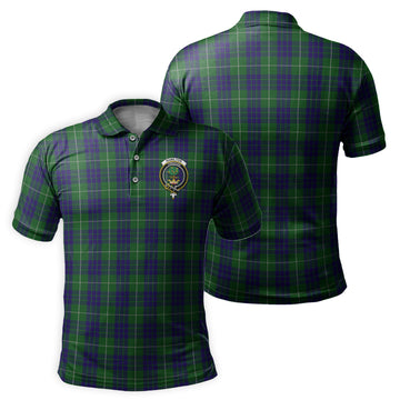 Hamilton Green Hunting Tartan Men's Polo Shirt with Family Crest