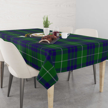 Hamilton Green Hunting Tatan Tablecloth with Family Crest