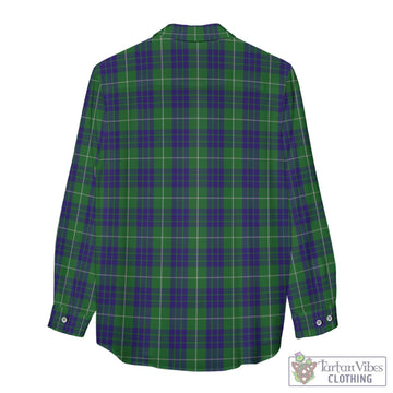 Hamilton Green Hunting Tartan Womens Casual Shirt with Family Crest