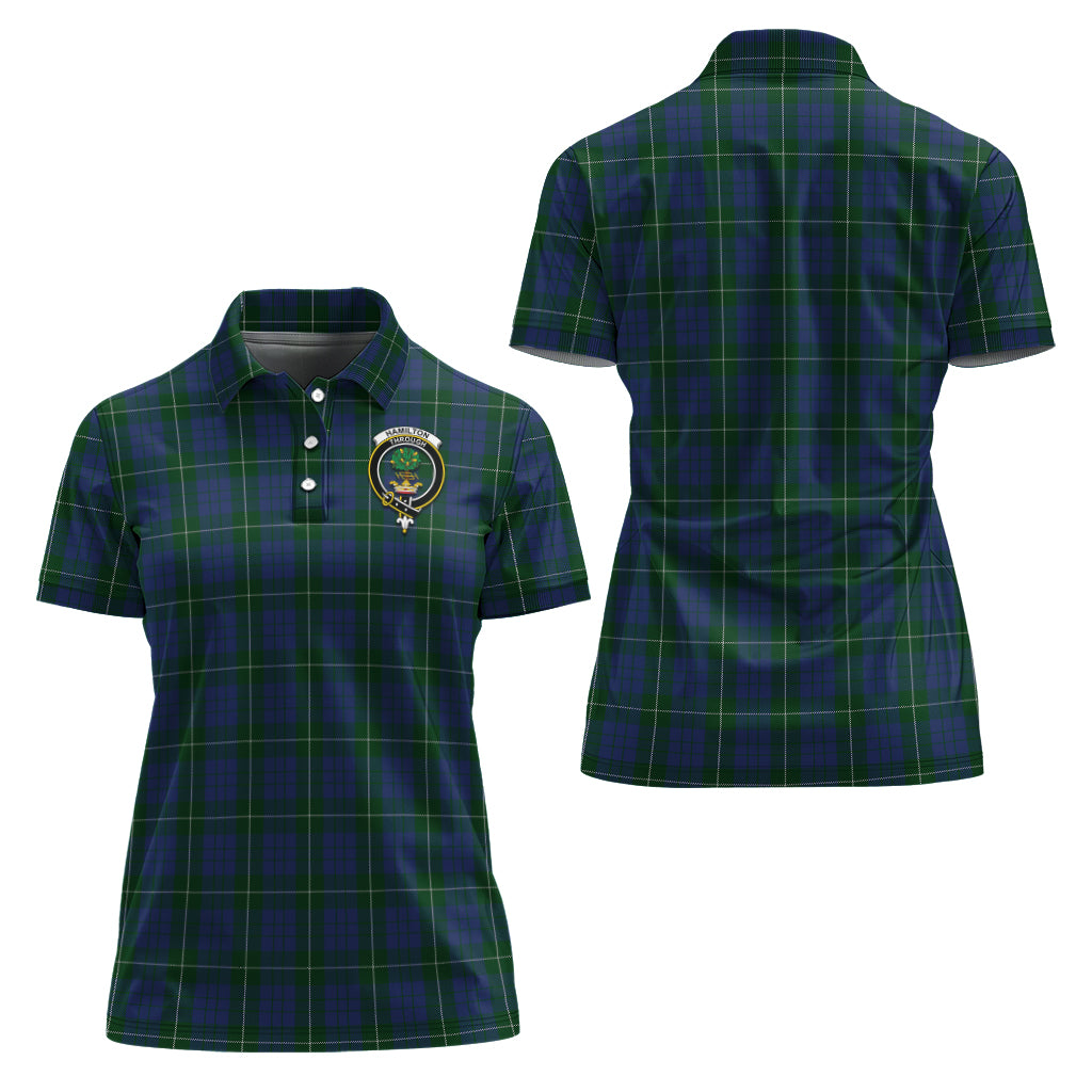 hamilton-hunting-tartan-polo-shirt-with-family-crest-for-women