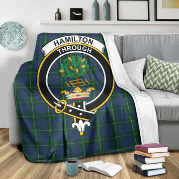 Hamilton Hunting Tartan Blanket with Family Crest