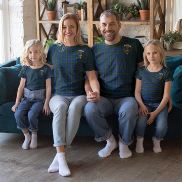 Hamilton Hunting Tartan T-Shirt with Family Crest