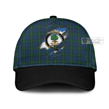 Hamilton Hunting Tartan Classic Cap with Family Crest In Me Style