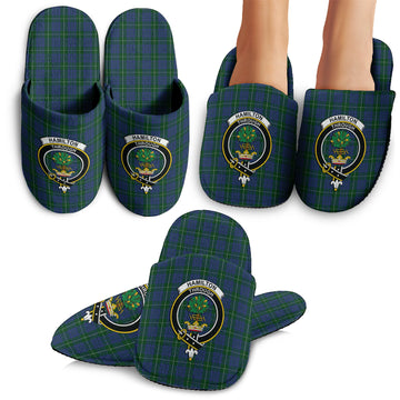 Hamilton Hunting Tartan Home Slippers with Family Crest