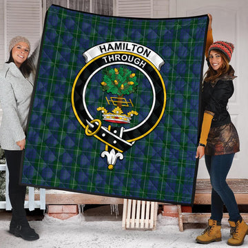 Hamilton Hunting Tartan Quilt with Family Crest