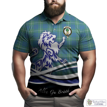 Hamilton Hunting Ancient Tartan Polo Shirt with Alba Gu Brath Regal Lion Emblem