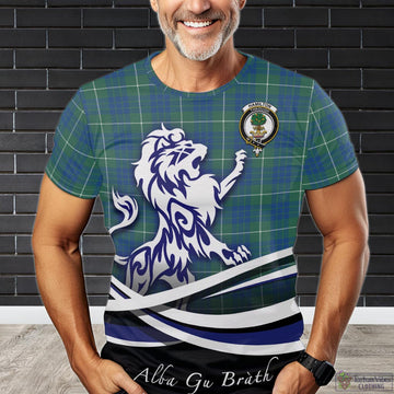 Hamilton Hunting Ancient Tartan T-Shirt with Alba Gu Brath Regal Lion Emblem