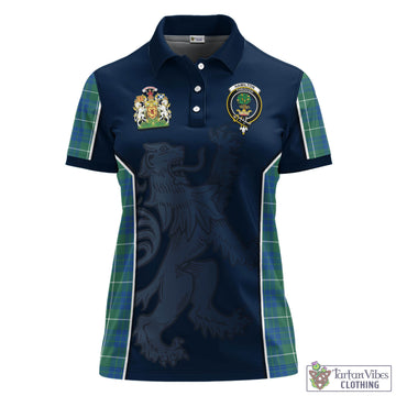 Hamilton Hunting Ancient Tartan Women's Polo Shirt with Family Crest and Lion Rampant Vibes Sport Style