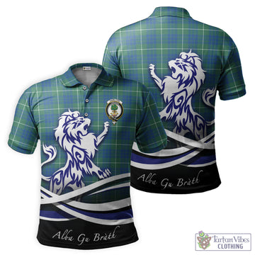 Hamilton Hunting Ancient Tartan Polo Shirt with Alba Gu Brath Regal Lion Emblem