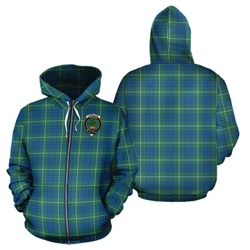Hamilton Hunting Ancient Tartan Hoodie with Family Crest