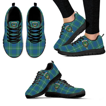 Hamilton Hunting Ancient Tartan Sneakers with Family Crest
