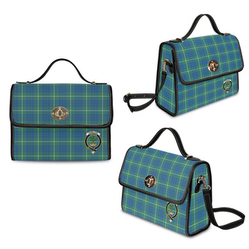Hamilton Hunting Ancient Tartan Waterproof Canvas Bag with Family Crest