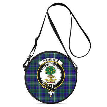 Hamilton Hunting Modern Tartan Round Satchel Bags with Family Crest