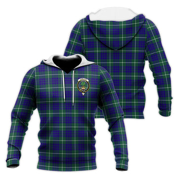Hamilton Hunting Modern Tartan Knitted Hoodie with Family Crest