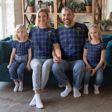Hamilton Hunting Modern Tartan T-Shirt with Family Crest