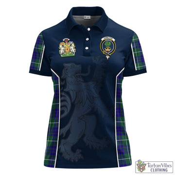Hamilton Hunting Modern Tartan Women's Polo Shirt with Family Crest and Lion Rampant Vibes Sport Style