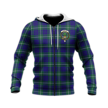 Hamilton Hunting Modern Tartan Knitted Hoodie with Family Crest