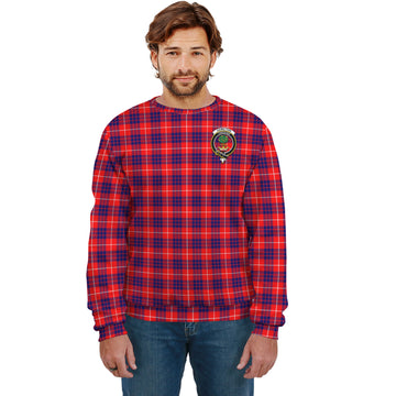 Hamilton Modern Tartan Sweatshirt with Family Crest