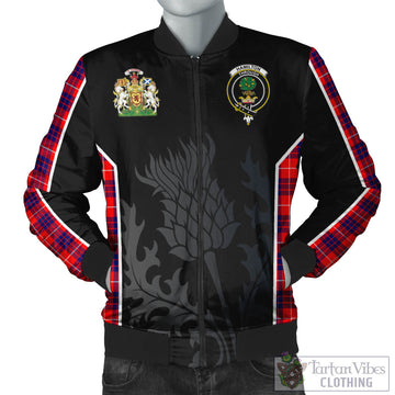 Hamilton Modern Tartan Bomber Jacket with Family Crest and Scottish Thistle Vibes Sport Style