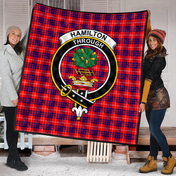 Hamilton Modern Tartan Quilt with Family Crest