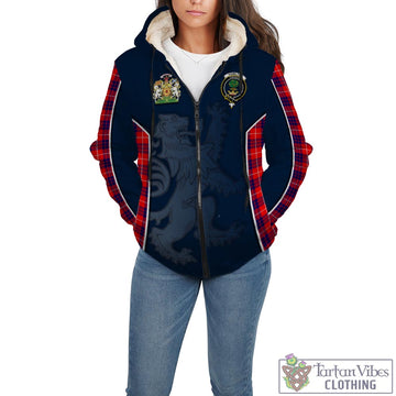 Hamilton Modern Tartan Sherpa Hoodie with Family Crest and Lion Rampant Vibes Sport Style