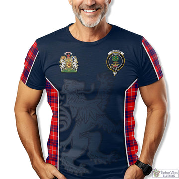 Hamilton Modern Tartan T-Shirt with Family Crest and Lion Rampant Vibes Sport Style