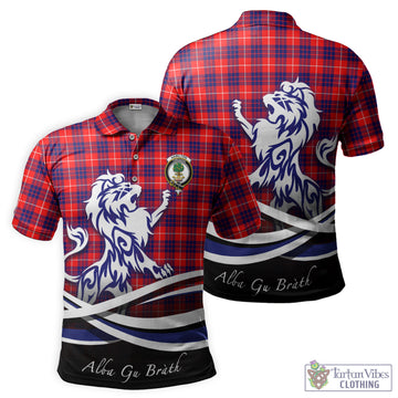 Hamilton Modern Tartan Polo Shirt with Alba Gu Brath Regal Lion Emblem