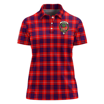 hamilton-modern-tartan-polo-shirt-with-family-crest-for-women