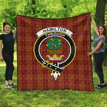 hamilton-red-tartan-quilt-with-family-crest