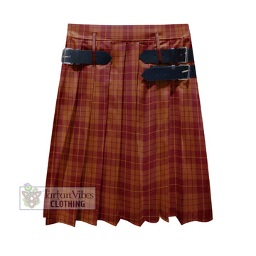 Hamilton Red Tartan Men's Pleated Skirt - Fashion Casual Retro Scottish Kilt Style