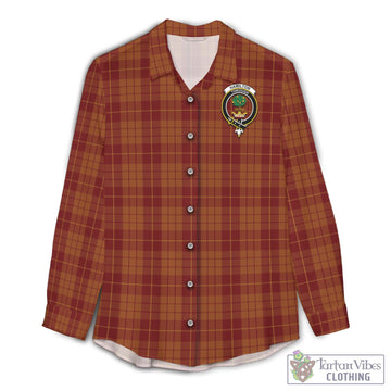 Hamilton Red Tartan Womens Casual Shirt with Family Crest