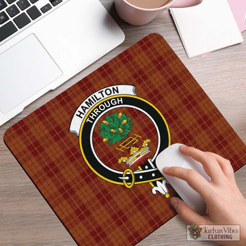 Hamilton Red Tartan Mouse Pad with Family Crest