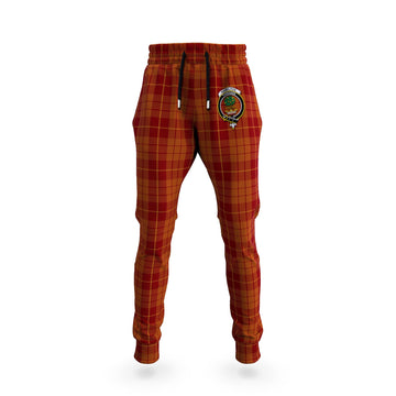 Hamilton Red Tartan Joggers Pants with Family Crest