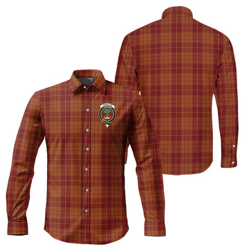 Hamilton Red Tartan Long Sleeve Button Up Shirt with Family Crest