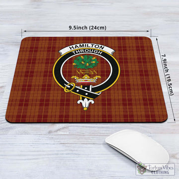 Hamilton Red Tartan Mouse Pad with Family Crest
