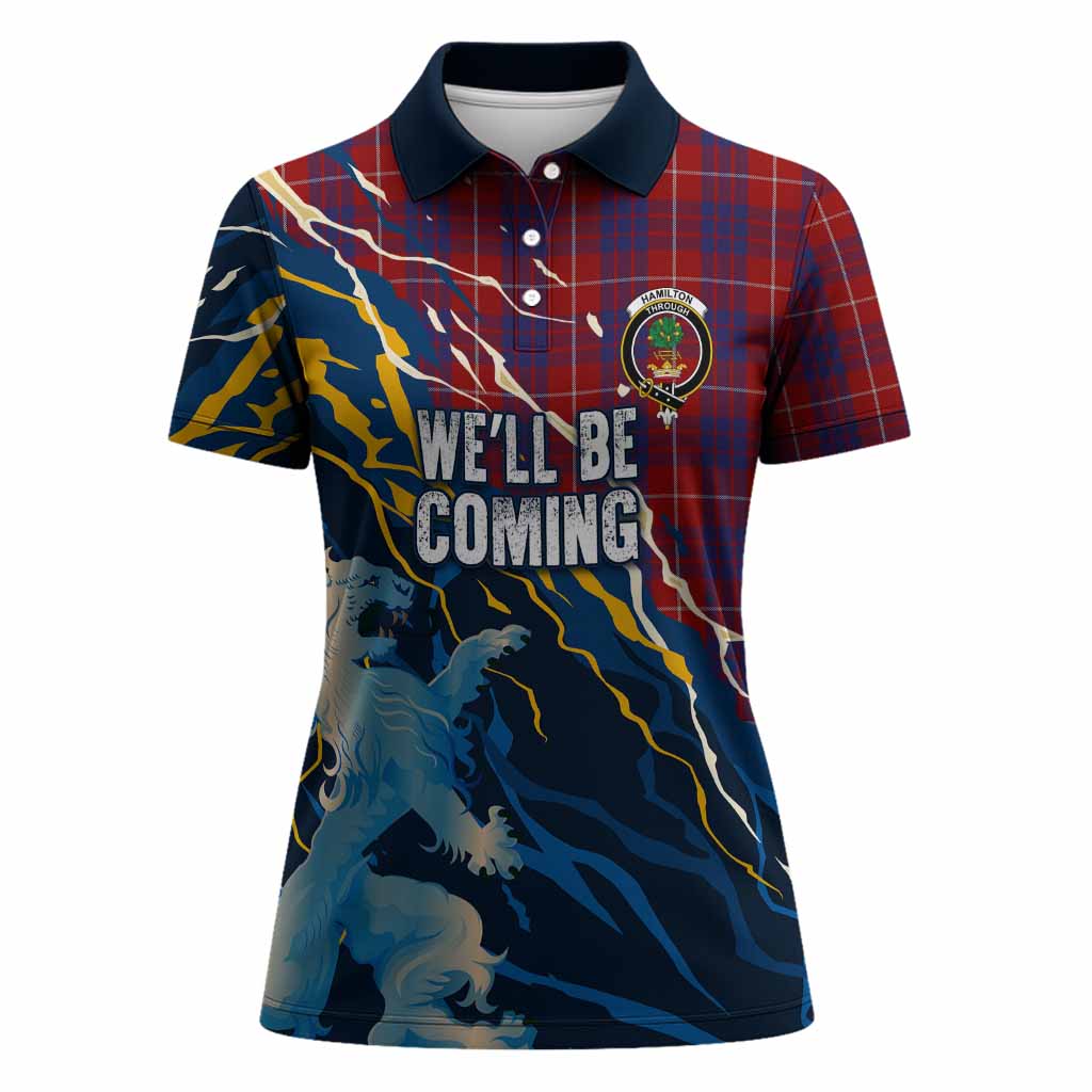 Hamilton Scotland Tartan Women Polo Shirt WC2026 Football - We'll Be Coming