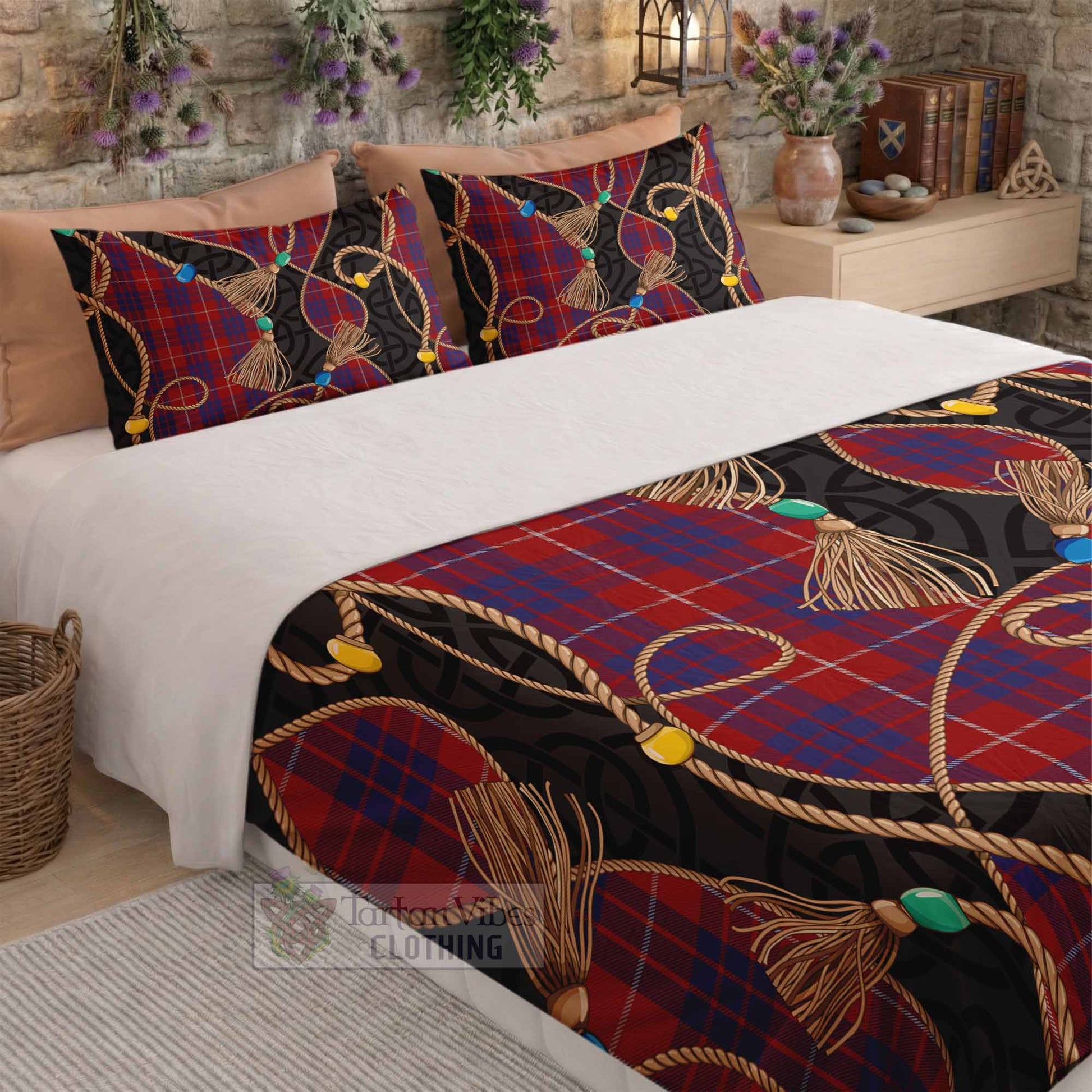 Hamilton Scottish Tartan Twisted Ropes Stylized Bedding Set - Tartan Vibes Clothing
