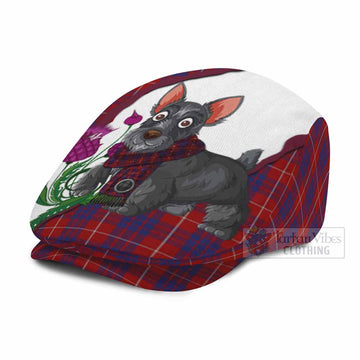 Hamilton Scottish Terrier Tartan Flat Cap, Jeff Cap Thistle Heritage Art