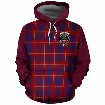 Hamilton Tartan Accent Cotton Hoodie with Family Crest