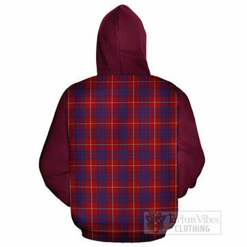 Hamilton Tartan Accent Cotton Hoodie with Family Crest