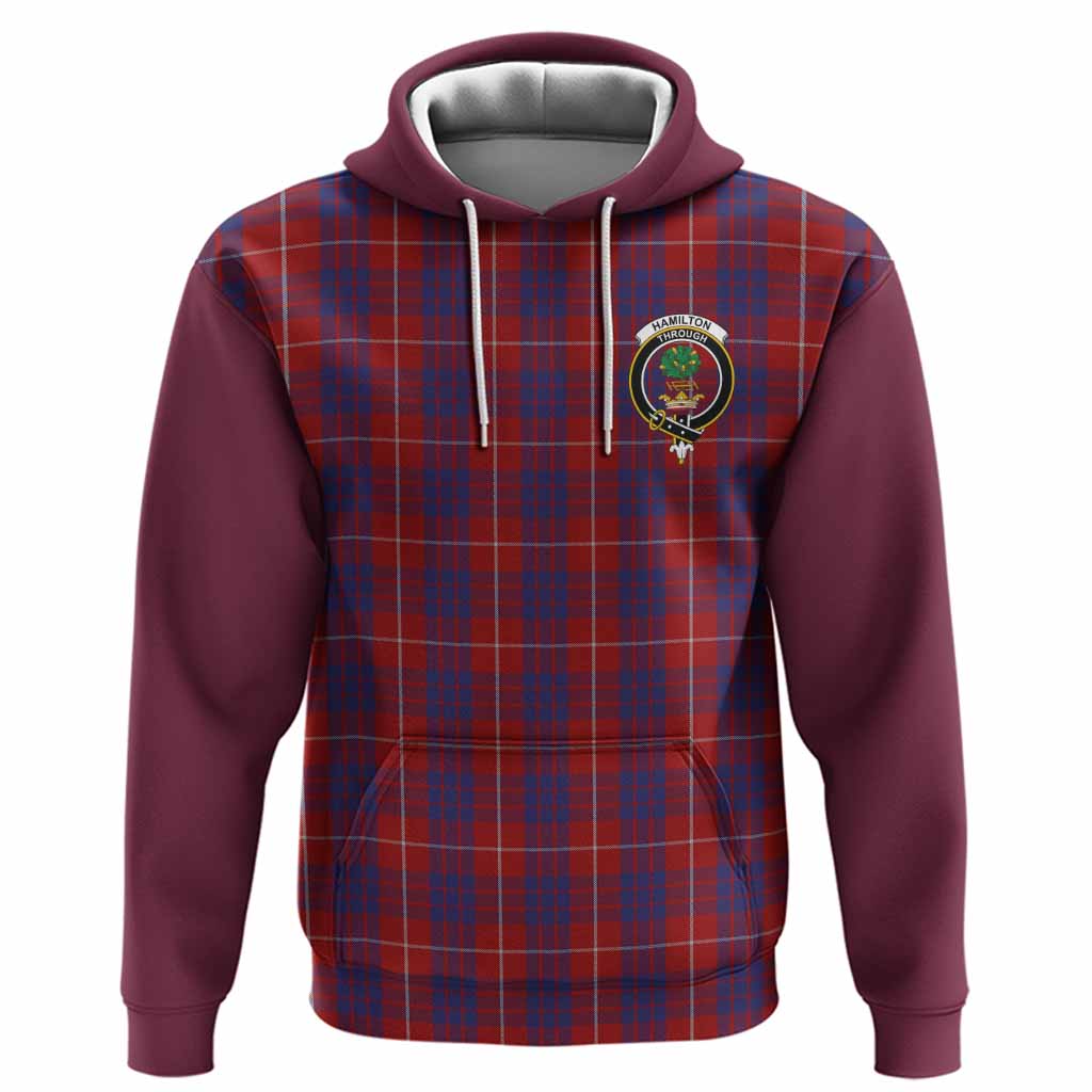 Hamilton Tartan Accent Hoodie with Family Crest