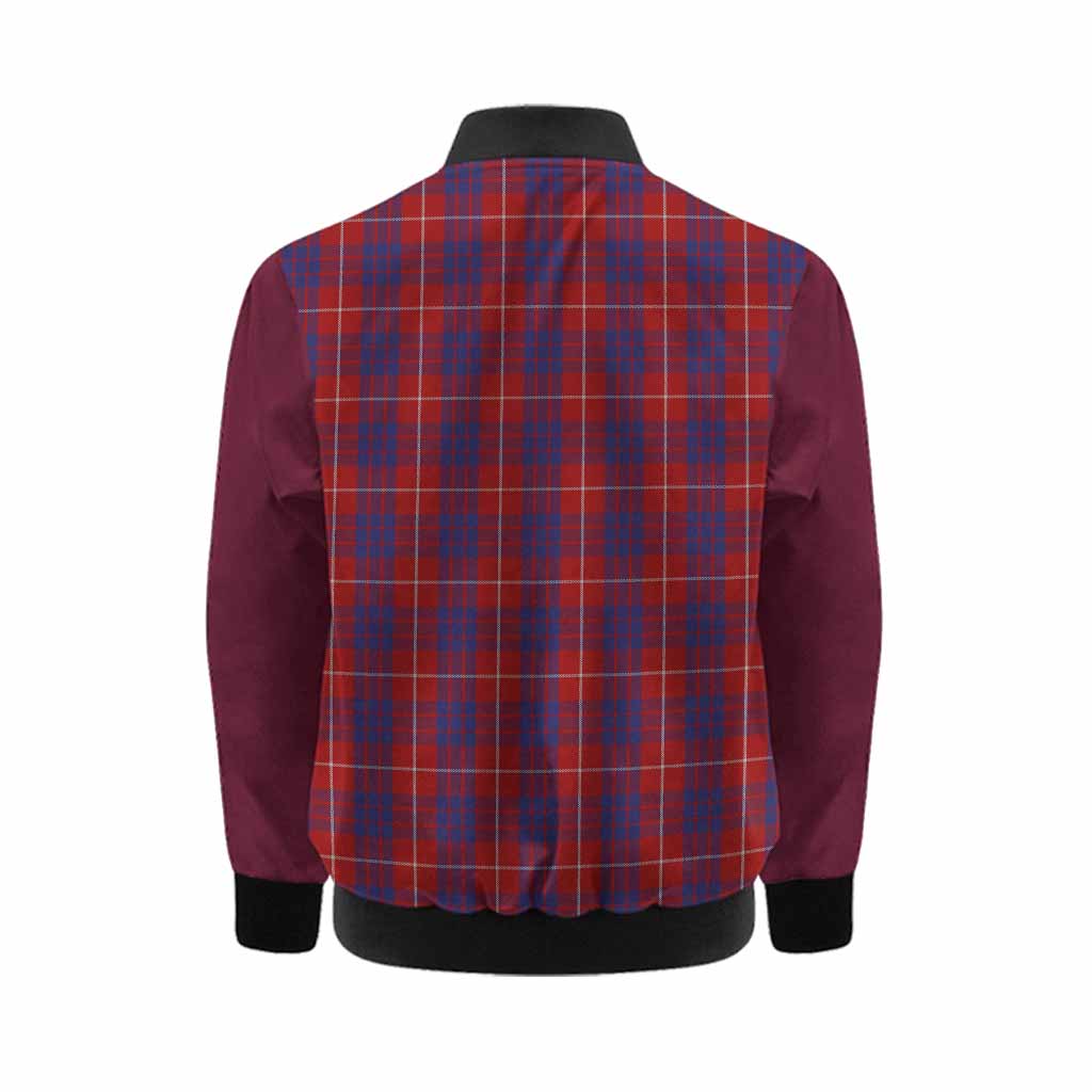 Hamilton Tartan Accent Kid Bomber Jacket with Family Crest