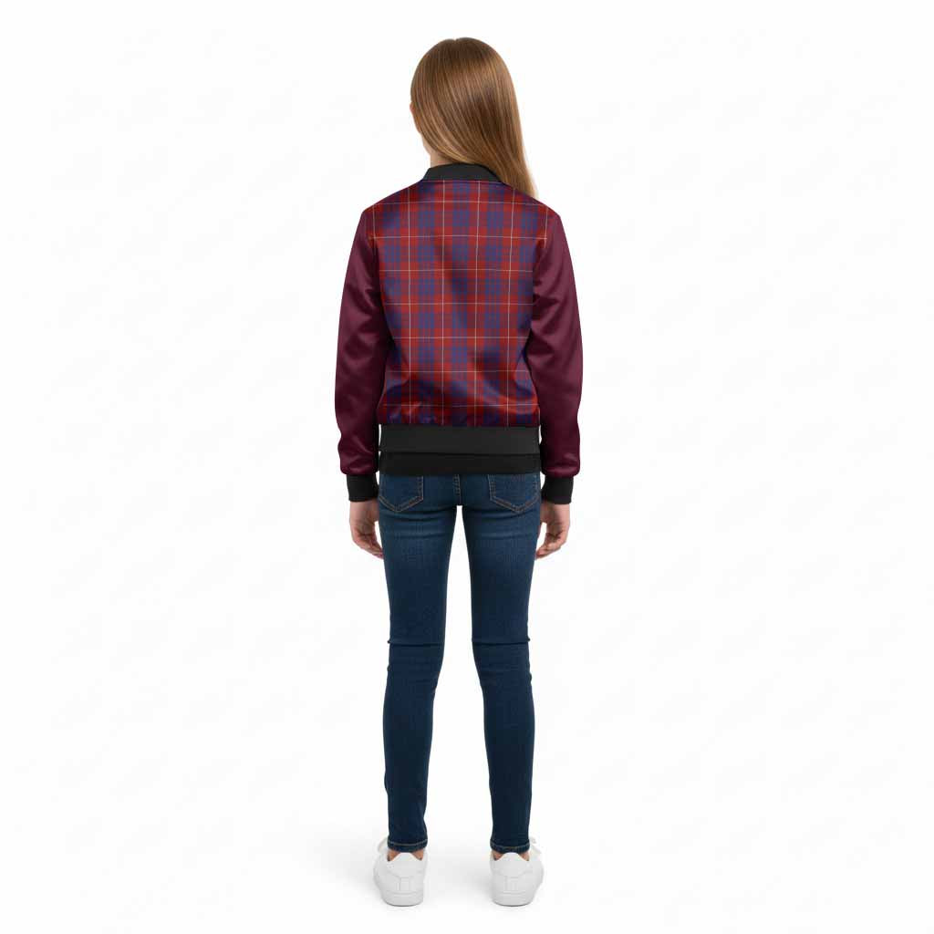 Hamilton Tartan Accent Kid Bomber Jacket with Family Crest