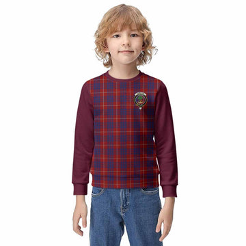 Hamilton Tartan Accent Kid Knitted Sweatshirt with Family Crest
